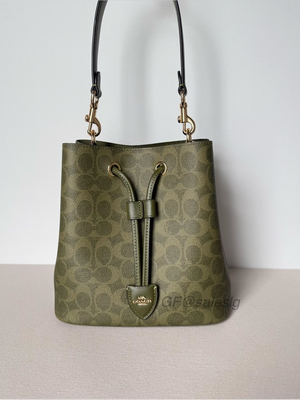 NWT Coach Rowan Bucket Bag Crossbody&Shoulder bag Olive Green/Gold CBH07